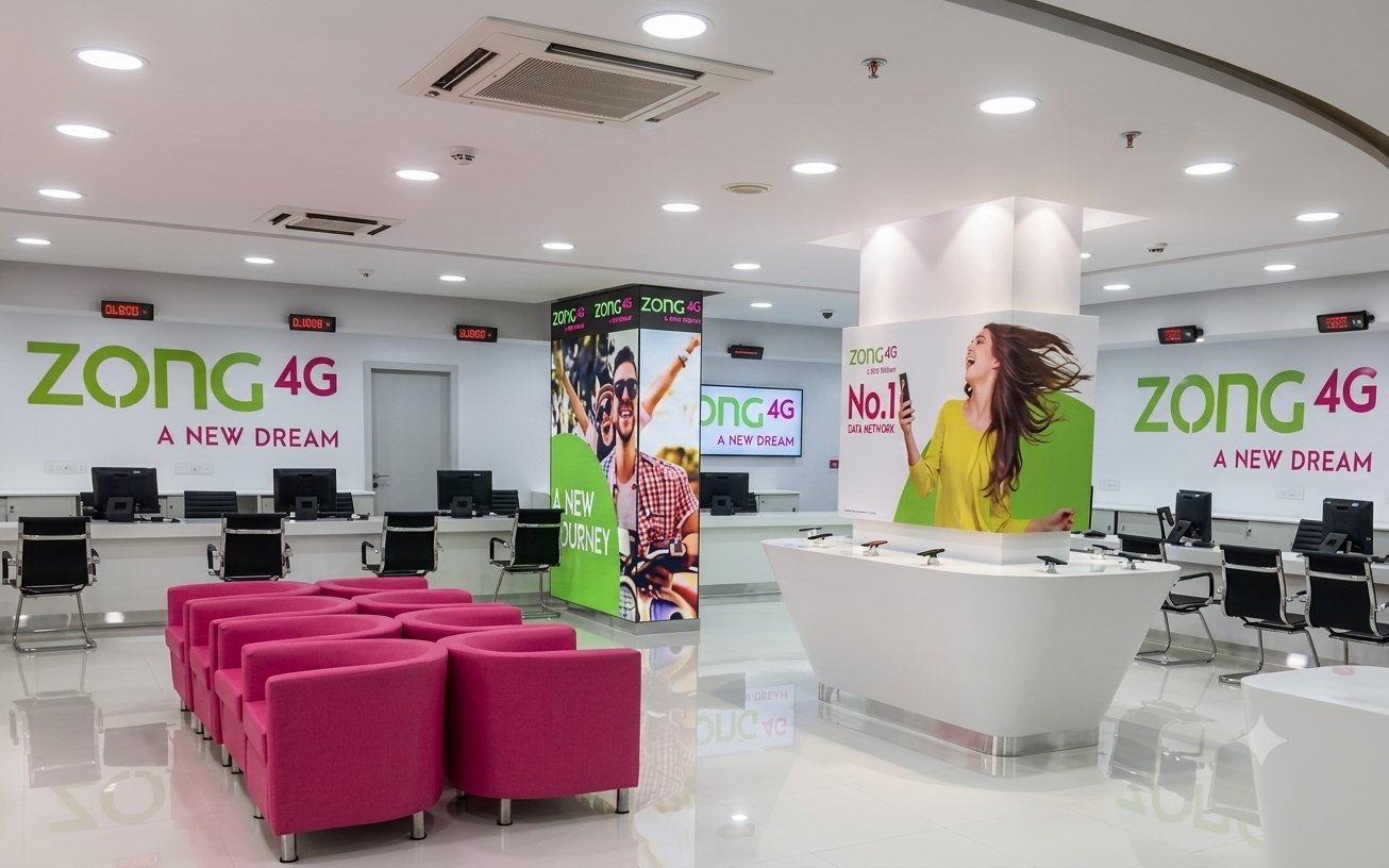 Interior of a Barkat Traders ZONG showroom